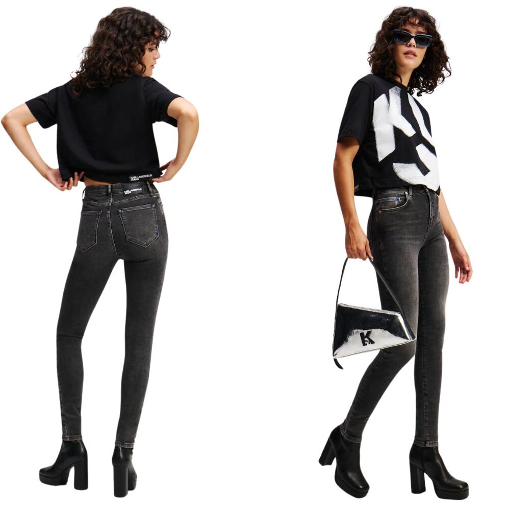 Karl Lagerfeld Jeans Karl Skinny Denim Black SZ 2/26 NWT